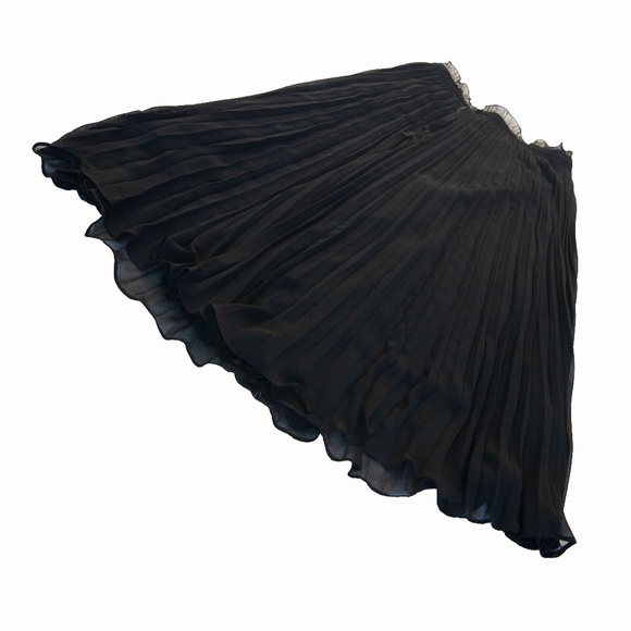 Zara Black Pleated Flow Maxi Skirt - Picture 9 of 14